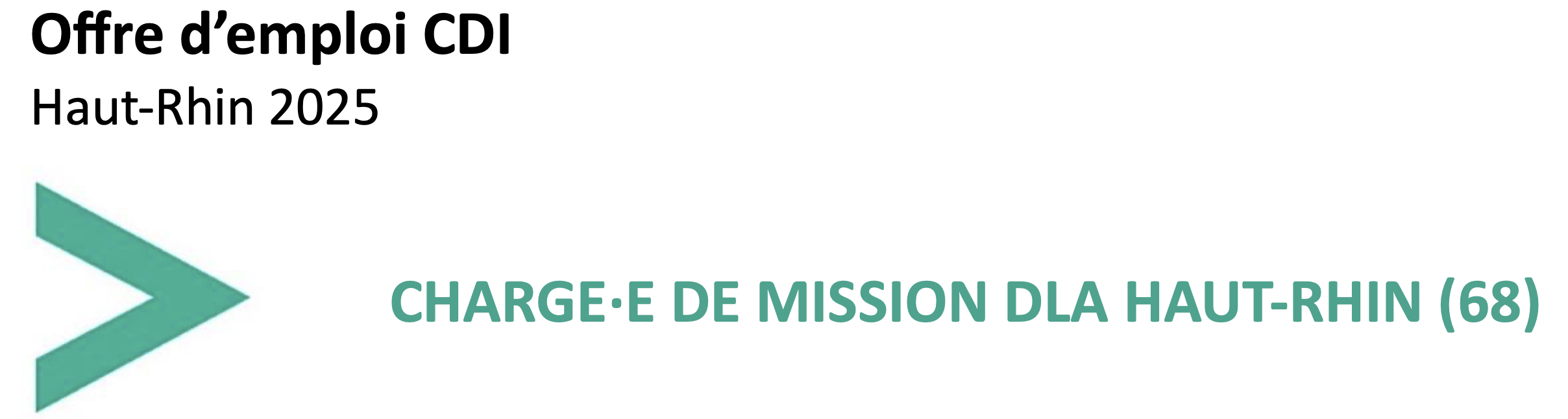 Offre d'emploi Chargé.e de mission DLA Haut Rhin