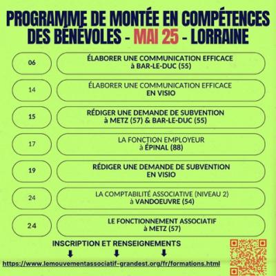 [POINT INFO] - Programme de montée en compétence des bénévoles mai-juin 2025