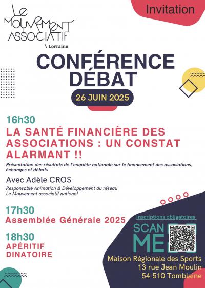 Conférence Débat à la Maison Régionale des Sports de Tomblaine, animée par le Mouvement Associatif