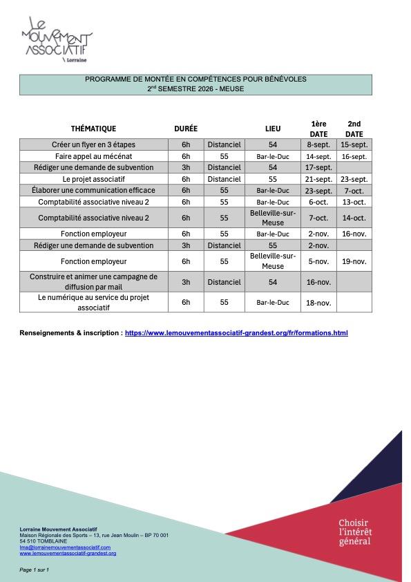 Programme de montée en compétence en Meuse