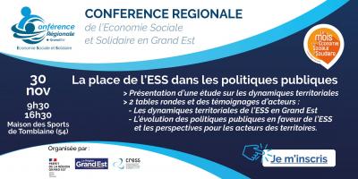 [EVENEMENT] - Conférence Régionale de l'ESS en Grand Est